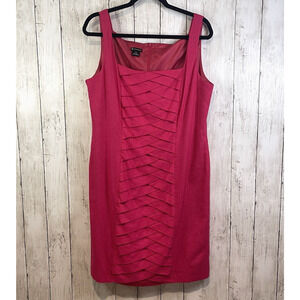 New Directions Dress Size 16 Pink Linen Blend Sleeveless Pleated Front NWT Party